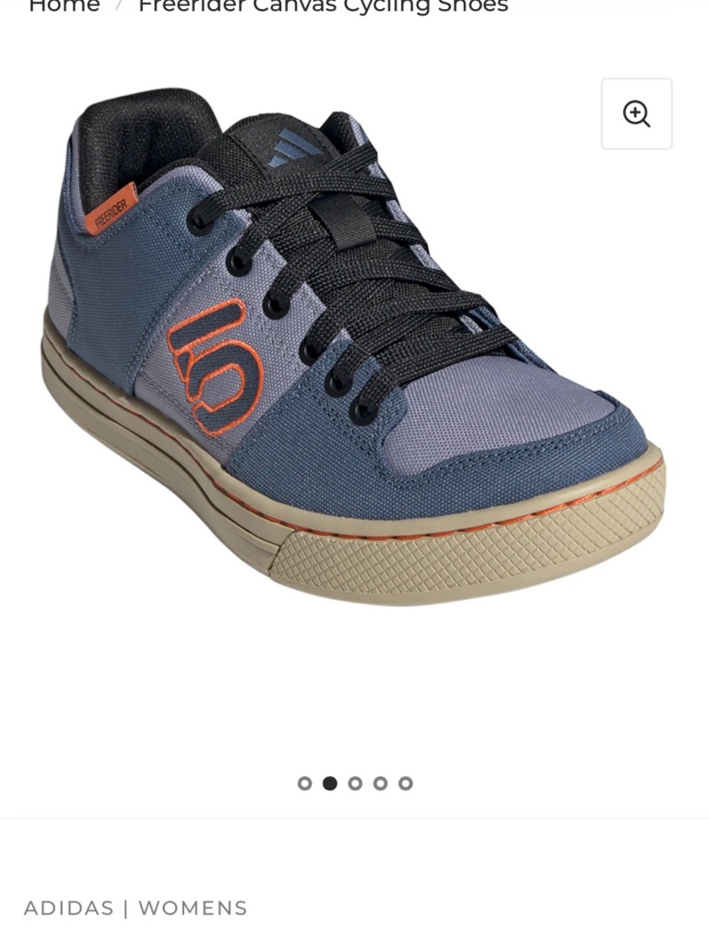 adidas Womens Blue Canvas Skate Sneakers with Orange Accent